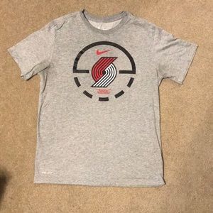 Nike Portland Trail Blazers Dri-Fit Tee Shirt Mens Medium NBA Graphic gray